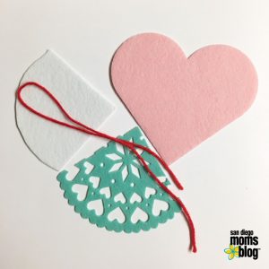 Supplies needed to make your heart treat bag