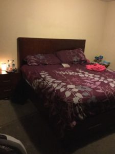 mom's bed, neatly made
