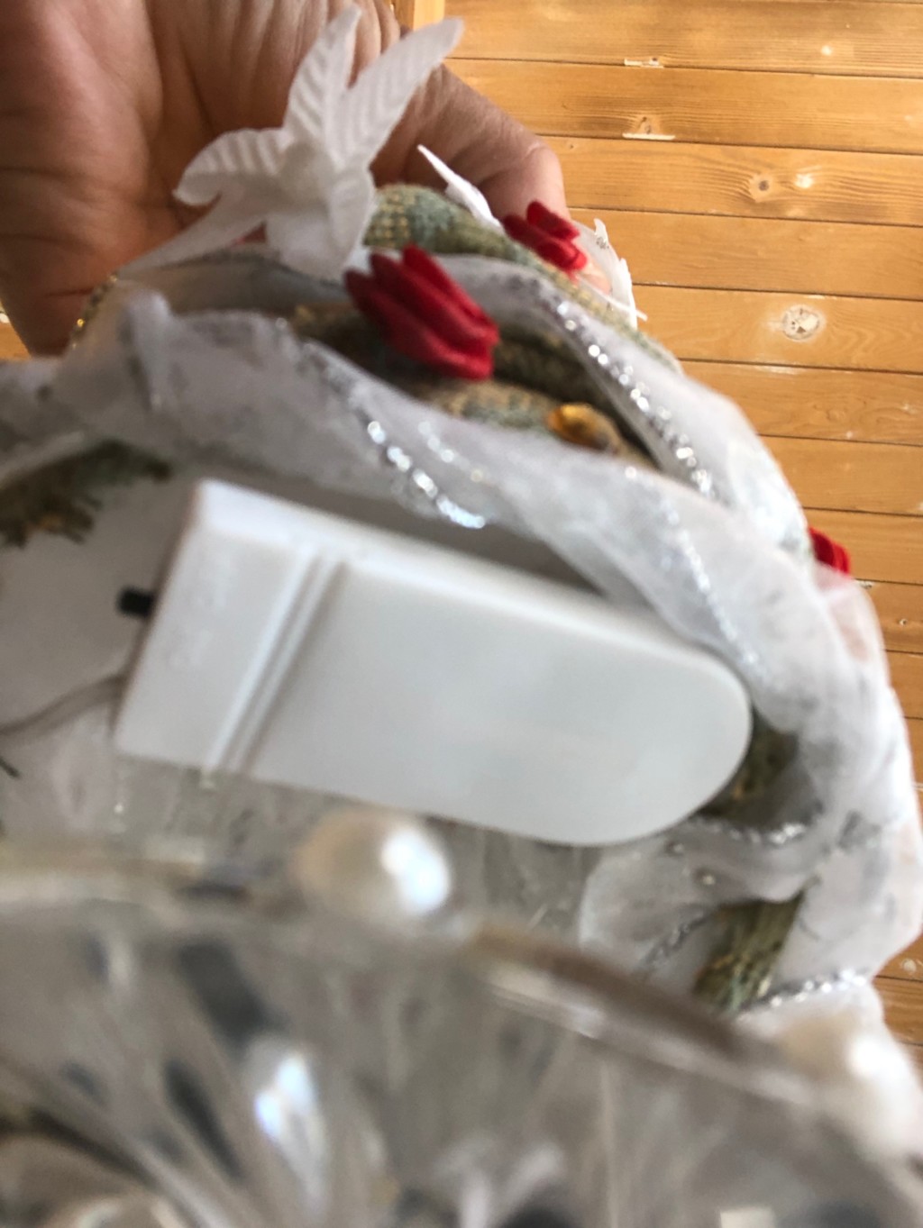 Christmas tree lights mounted