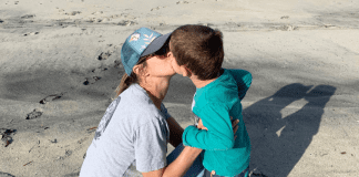 A Kiss With My Son On The Beach