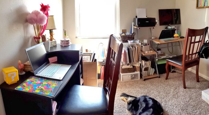 Our home office space for distance learning and working from home