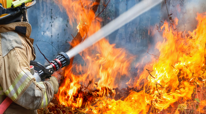 Firefighter Putting Out The Flames