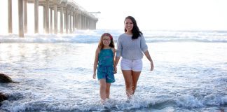 San Diego Mom and daughter enjoying one of the beaches