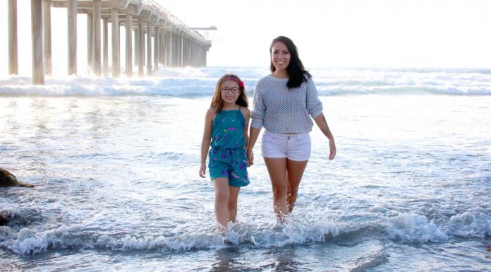 San Diego Mom and daughter enjoying one of the beaches