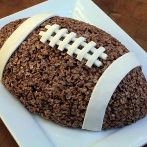 football shaped cocoa Krispie