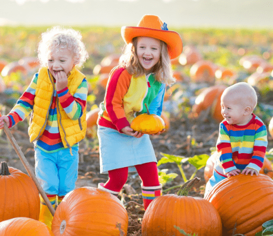 kids at pumpkin patch