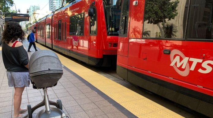 trolleys easily accommodate strollers