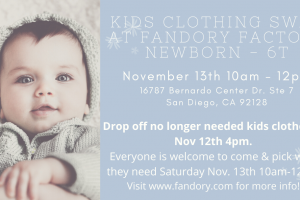 Kids Clothing Swap at Fandory Sat. Nov13th