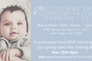 Kids Clothing Swap at Fandory Sat. Nov13th