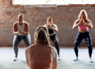 women in a workout class