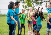 kids playing at camp