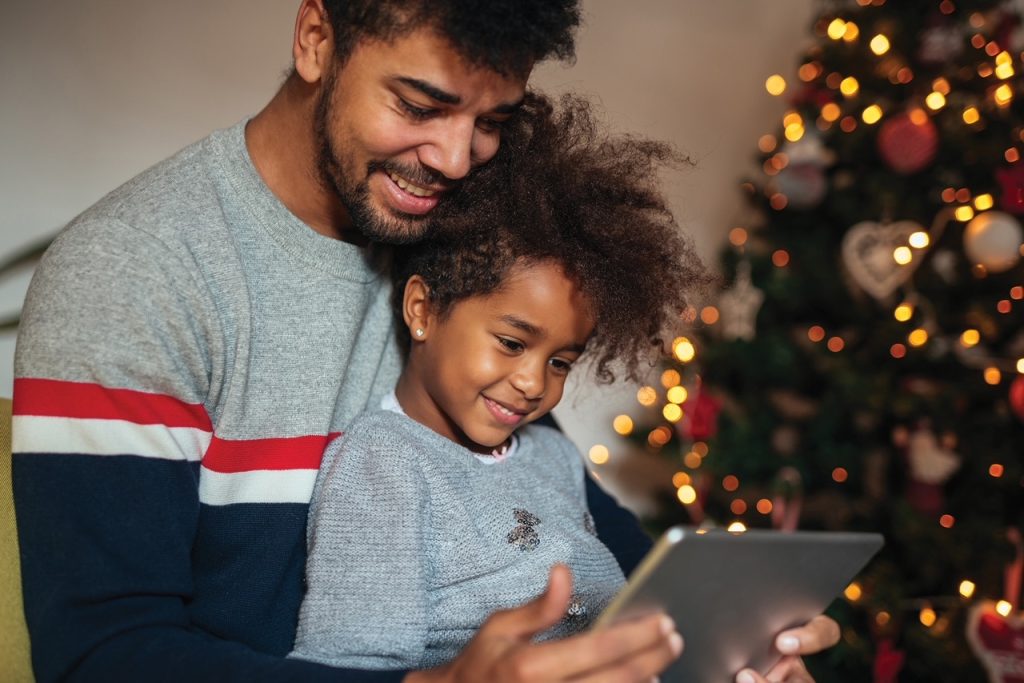 Family Using Home Internet on Tablet
