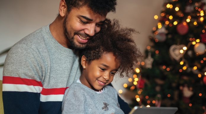 Family Using Home Internet on Tablet