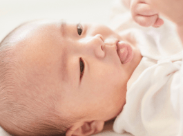 baby with tongue out